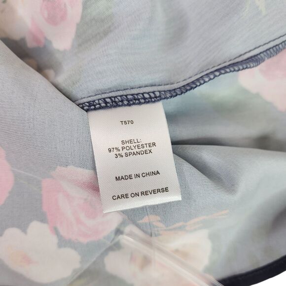 ALEXIA ADMOR Shirt Womens 8 Blue Cassidy Floral Button Long Sleeve Blouse Top - Picture 11 of 13